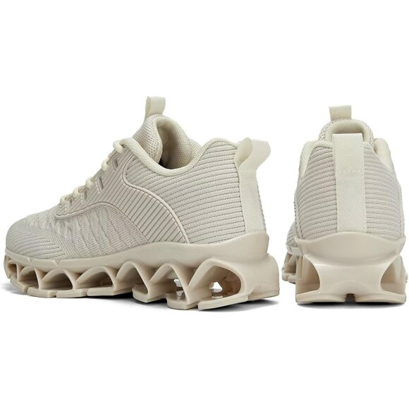 Women's Z75 Beige Slip-On Walking Running Shoes Blade Sneakers Non-Slip Comfort - Picture 4 of 7